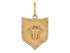 14K Solid Gold Pave Diamond Shield Bee Pendant, (14K-DP-022)